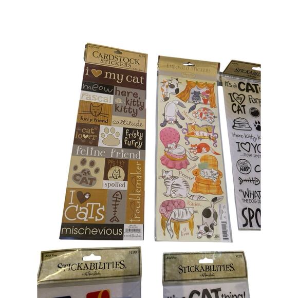 Lot 8 Cat Stickers Scrapbooking Sets Stickabilities Cardstock Daisy Hill Crafts - Picture 4 of 6